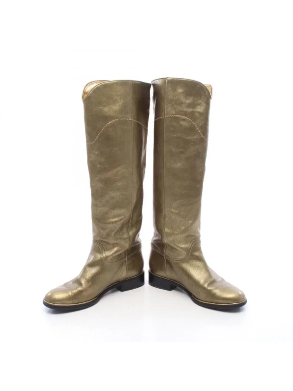 Chanel Boots CC Logo Long Leather